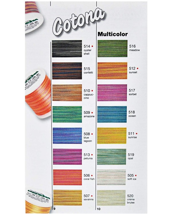 MADEIRA Scatola trasparente con 18 filati da ricamo Cotona da 200 m...