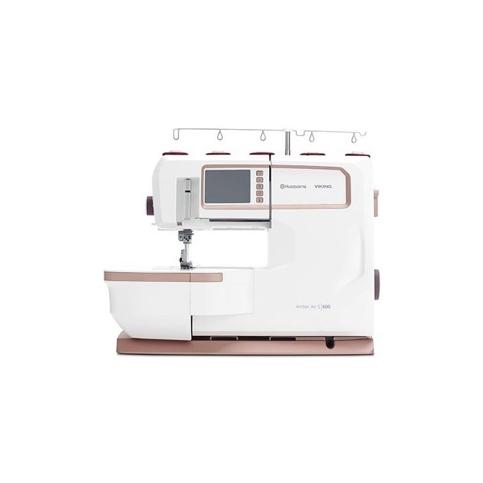 Husqvarna Viking Amber Air S600 - Taglia cuci con punto copertura e infilatura ad aria