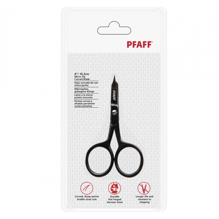 Pfaff 821287996 Ciseaux à broder incurvés de 4 po/10,2 cm avec micro-pointe