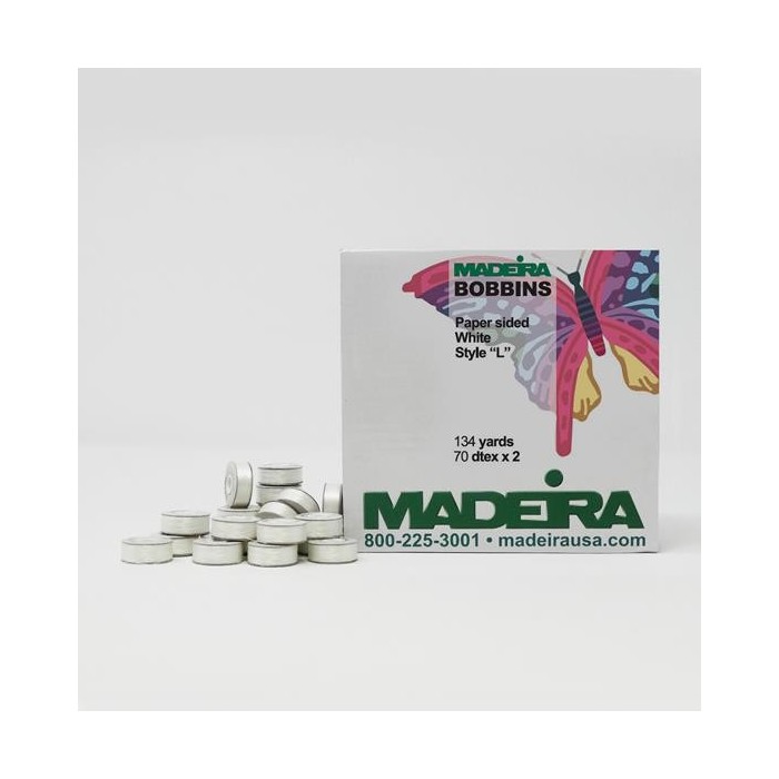 Fils de sous-navette pré-enroulés Bobbinfil Madeira 70 double face – M...