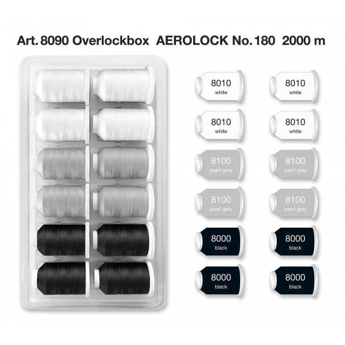 MADEIRA Box 12 cones for Aerolock serger n.180 2000 meters Overlo...