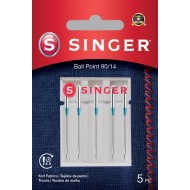 Singer 250055702 Aiguilles à pointe arrondie pour jersey Blister de 5 pièces 90/14