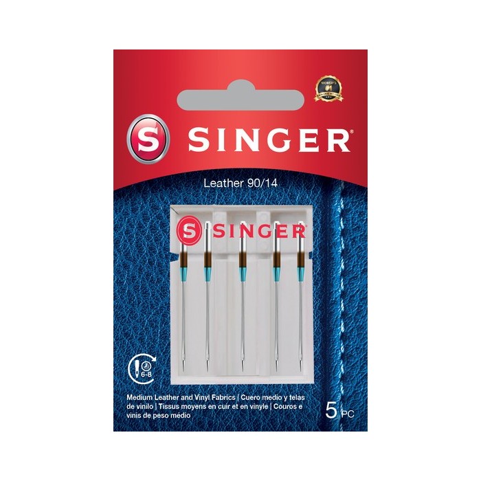 Singer 250055402 Aghi per pelle Blister da 5 pz 90/14