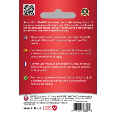 Aghi per Quilting Singer - Blister da 5 pz misti 3 pz 80 2 pz 90 - 250055502