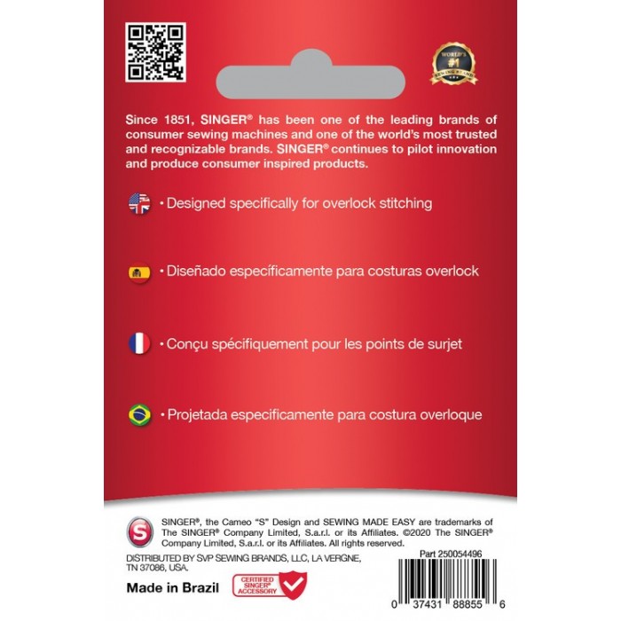 Singer 250054402 Overlock Needles Blister 5 pcs 90/14