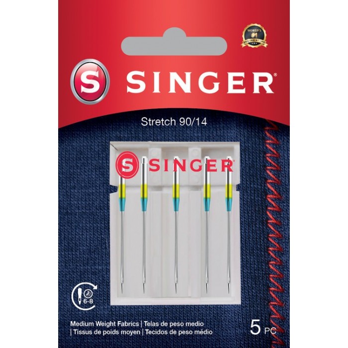 Needles for stretch fabrics Singer - Blister pack of 5 pcs 90/14 - 250053802