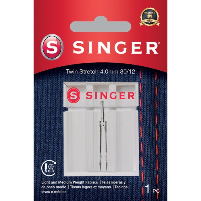 Singer 250055602 Twin needle for elastic fabrics Blister of 1 pc 4...