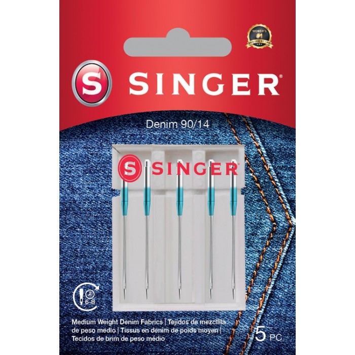 Singer 250053402 Aghi per jeans denim Blister da 5 pz 90/14