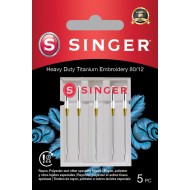 Singer 250054002 Aghi per ricamo qualità Titanium Blister da 5 pz 80/14