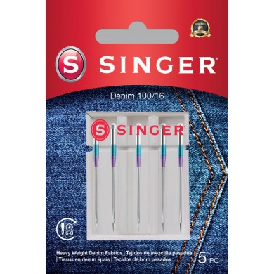 Singer 250053602 Denim Jeans Needles Blister of 5 pcs 100/16
