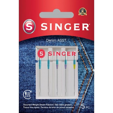 Singer 250055002 Denim Jeans Aiguilles Blister 5pcs Mixte