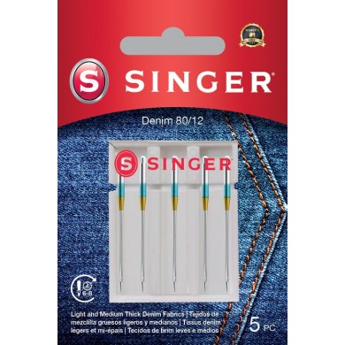 Singer 250056302 Aghi per jeans denim Blister da 5 pz 80/12