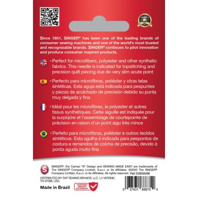 Singer 250056402 Microtex Needles Blister of 5 pcs mixed