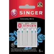 Singer 250052802 Aghi per ricamo Blister da 5 pz 90/14