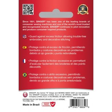 Singer 250052802 Embroidery Needles Blister of 5 pcs 90/14