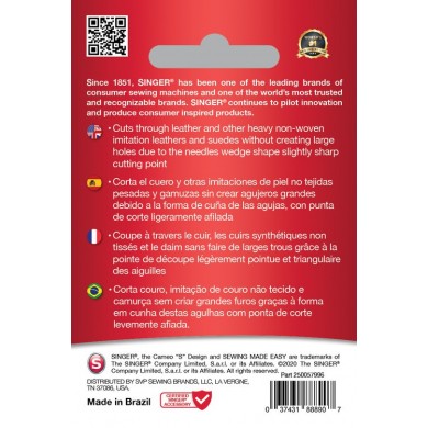 Singer 250057902 Leather Needles Blister of 5 pcs 110/18