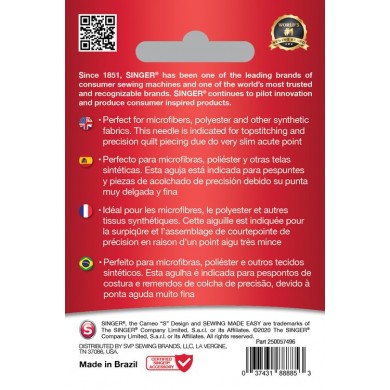 Singer 250057402 Microtex Blister Needles of 5 pcs 60/08