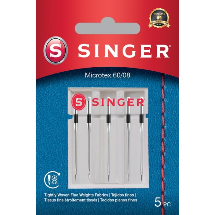 Singer 250057402 Aghi microtex Blister da 5 pz 60/08