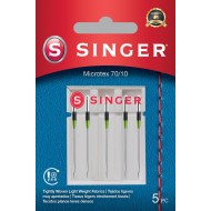 Singer 250055302 Microtex Needles Blister of 5 pcs 70/10