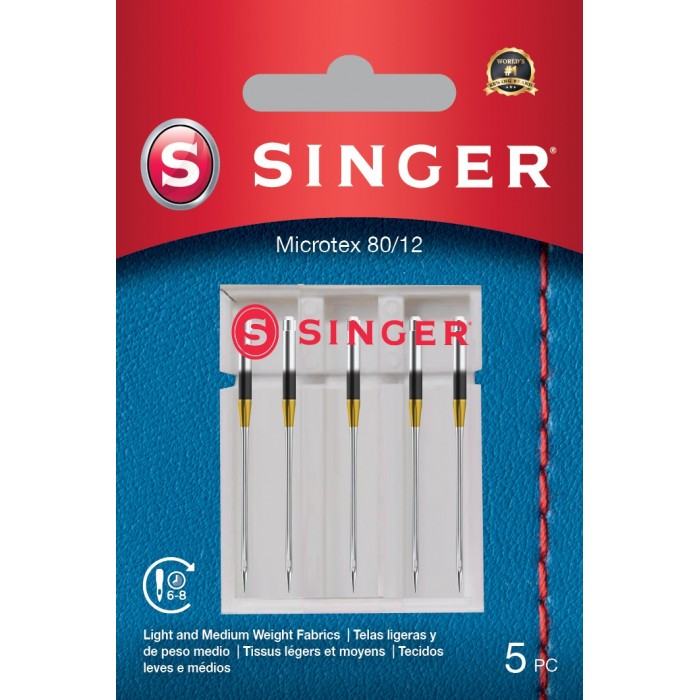 Singer 250053202 Microtex Blister Needles of 5 pcs 80/12