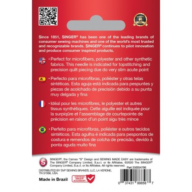 Singer 250054702 Microtex Blister Needles of 5 pcs 90/14