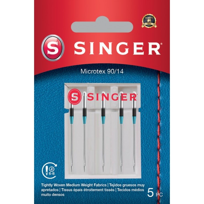 Singer 250054702 Aiguilles pour ampoules Microtex de 5 pièces 90/14