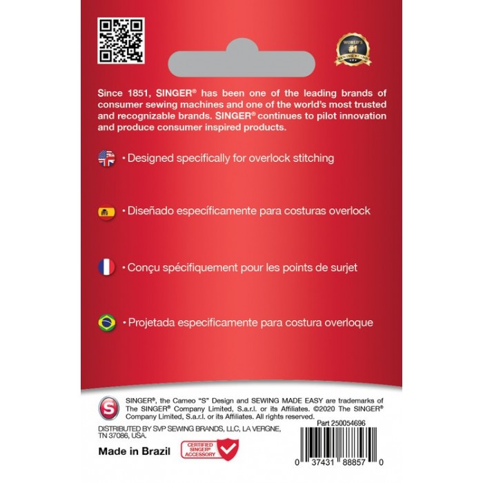 Singer 250054602 Overlock Needles Blister 5 pcs 80/12