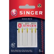 Singer 250053702 Aiguilles en tissu élastique Blister de 5 pcs 80/12