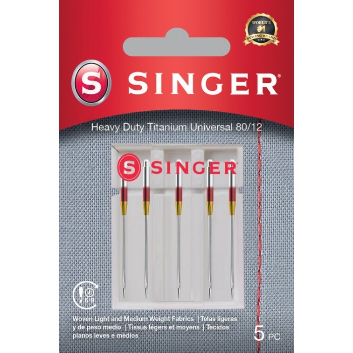 Singer 250056102 Aghi universali qualità Titanium Blister da 5 pz 80/12