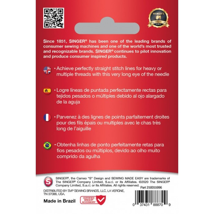Singer 250055902 Aghi Topstitch per cuciture decorative e impunture...