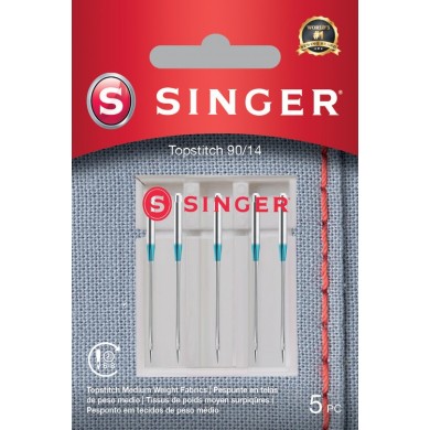 Singer 250053502 Topstitch needles for decorative stitching and topstitching Blister pack of 5 pcs 90/14