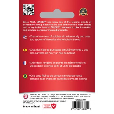 Singer 250059002 Ago gemello universale Blister da 1 pz 1.6 mm 80/12