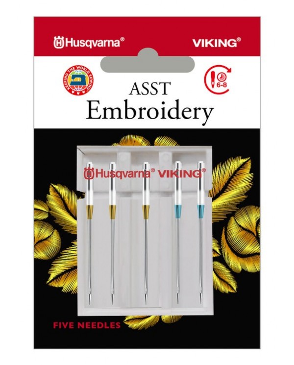 Husqvarna Viking embroidery needles - Blister pack of 5 mixed pcs - 920540096