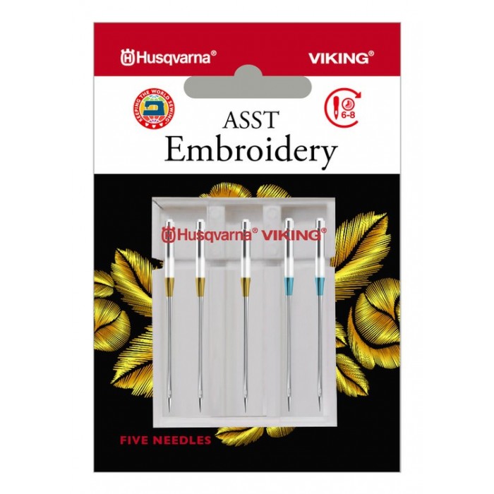 Husqvarna Viking embroidery needles - Blister pack of 5 mixed pcs - 920540096