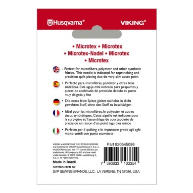 Husqvarna Viking 920545096 Microtex Blister Needles of 5 pcs mixed