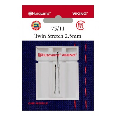 Husqvarna Viking 920547096 Ago gemello per tessuti elasticizzati Blister da 1 pz 2.5 mm 75/11