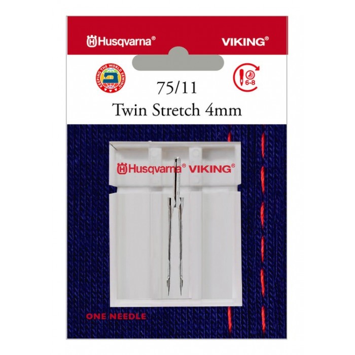 Husqvarna Viking 920548096 Twin needle for stretch fabrics Blister of 1 pc 4 mm 75/11