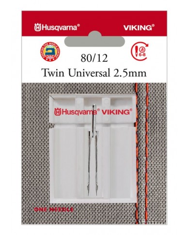 Ago gemello universale Husqvarna Viking - Blister da 1 pz 2.5 mm 80/12 - 920546096