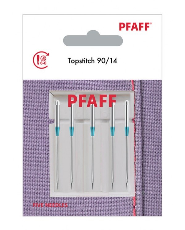 Aiguilles de surpiqûre pour coutures décoratives et surpiqûres - Blister de 5 pièces 90/14 - 821196096