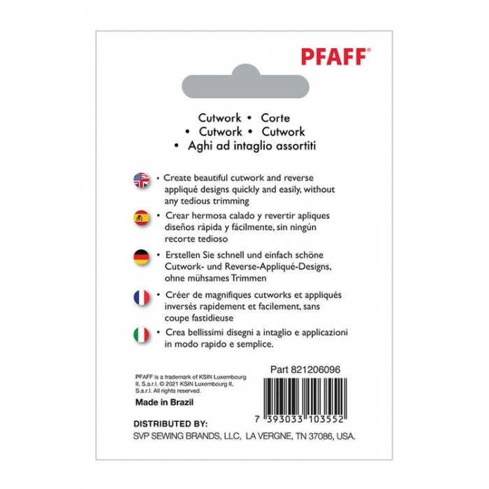 Pfaff 821206096 Aghi per intaglio automatico cutwork - Blister da 4...
