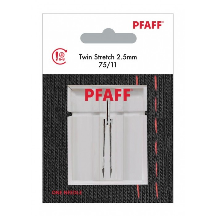 Pfaff 821204096 Twin Needle for Stretch Fabrics Blister 1pc 2.5mm 75/11