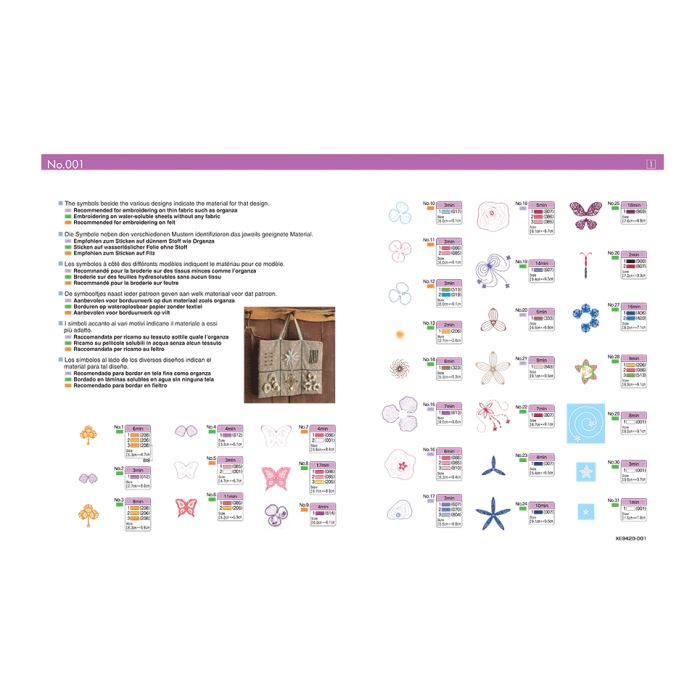 BLECUSB1 Ricami Brother Collection 1 - Broderie avec motifs 3D