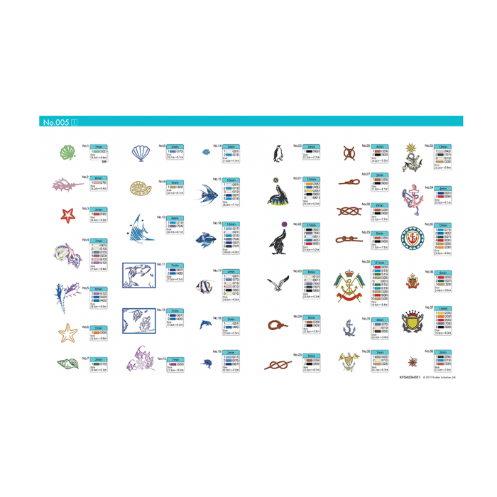 BLECUSB5 Ricami Brother Collezione 5 - Estate Marina