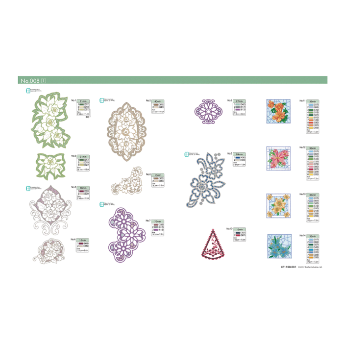 BLECUSB8 Ricami Brother Collection 8 - Cut stitch