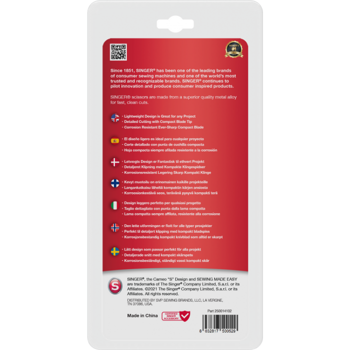 Singer 250014102 4... Ciseaux en titane de précision