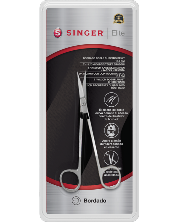 Singer 250048702 6"/15,2 cm Ciseaux à broder double courbé