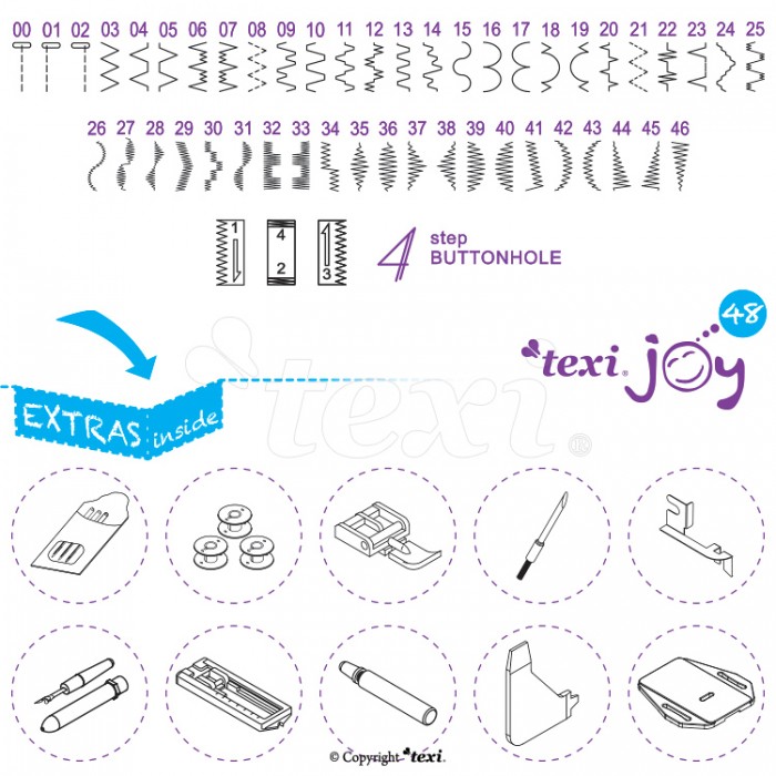 Texi JOY 48 Macchina per cucire meccanica