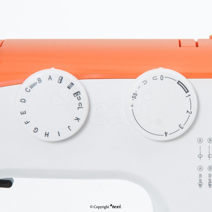 TEXI FOX 25 Mechanical Sewing Machine with Base Extension and Overlock Foot