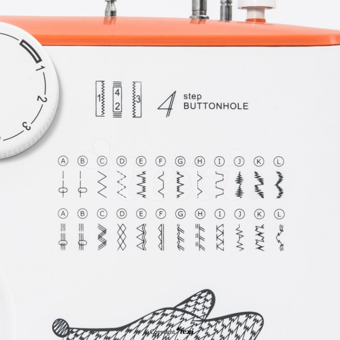 TEXI machine à coudre mécanique FOX 25 avec extension de base et pied de surjet