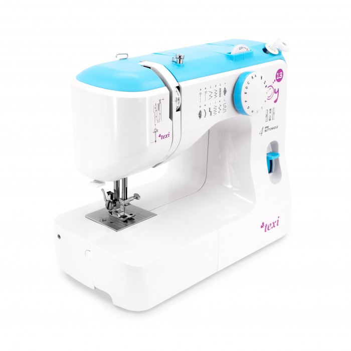 Texi Joy 13 Mechanical Sewing Machine with Base Extension - Blue